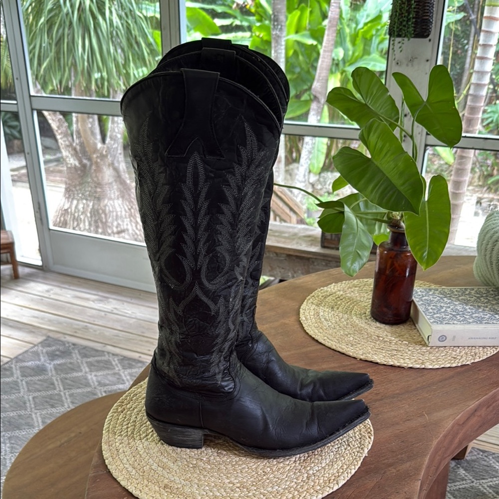 Black Western Leather Boots